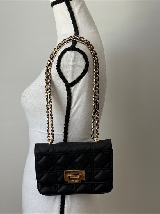 Nicole Miller Handbags - Nicole Miller Black Quilted Chain-Handle Shoulder Bag